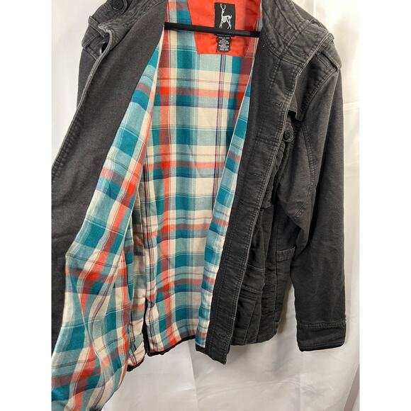 Kane & Unke Men's XXL Military Style Jacket Gray Coat Lined Cotton Blend Pockets - Picture 3 of 16